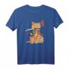 Niedliches Samurai-Ninja-Katzen T-Shirt mit Tattoo-Grafik - Perfektes Geschenk für Katzenliebhaber, Anime- und Kostümfans