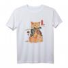 Niedliches Samurai-Ninja-Katzen T-Shirt mit Tattoo-Grafik - Perfektes Geschenk für Katzenliebhaber, Anime- und Kostümfans